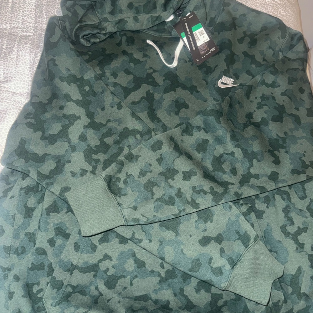 Nike Green Leopard Print Knit Sweatshirt